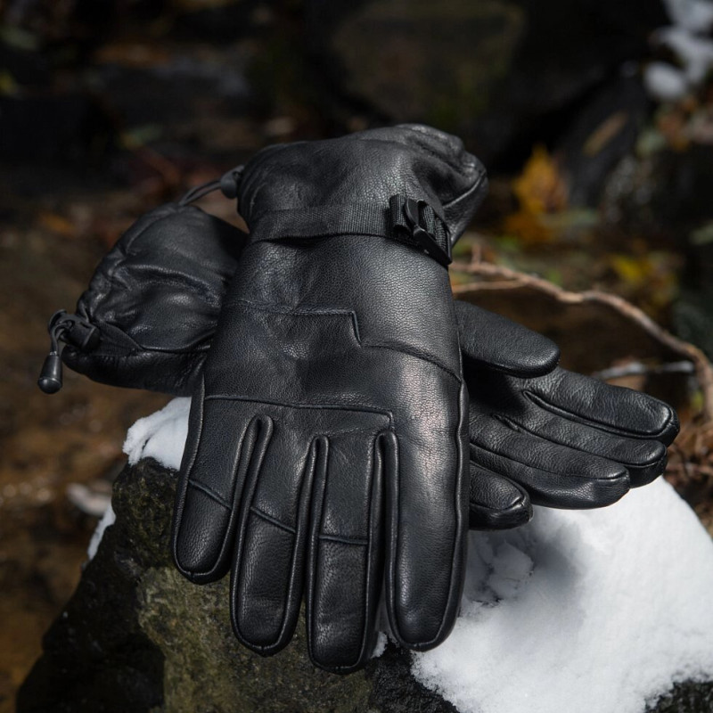 Рукавички зимові шкіряні Black S
