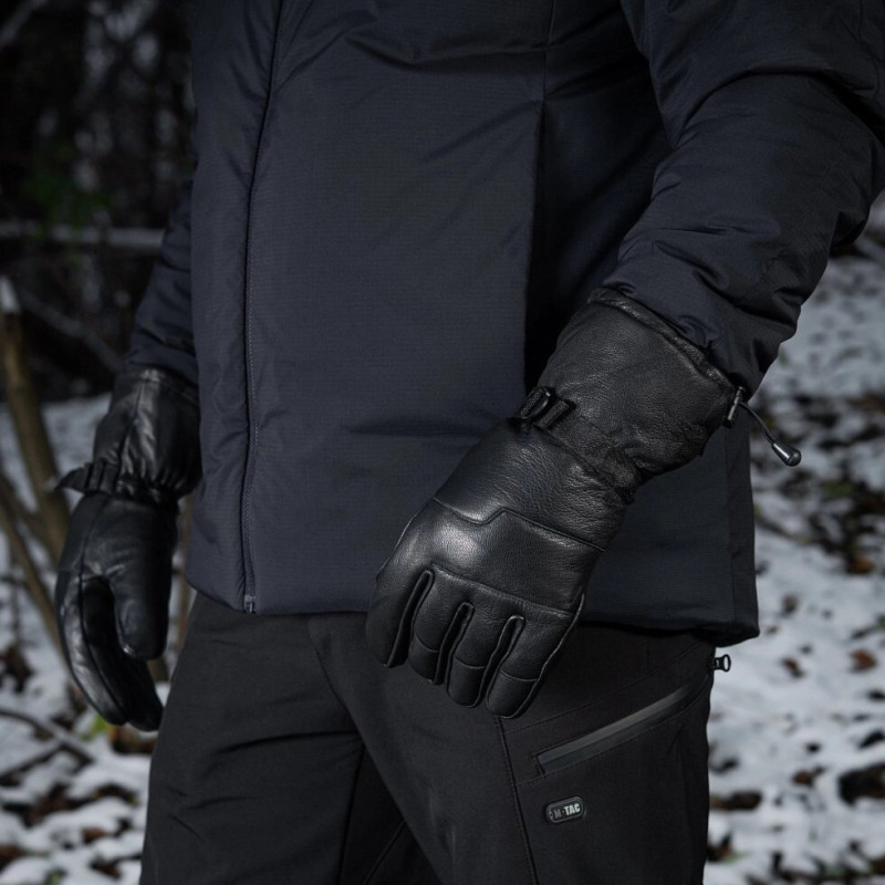 Перчатки зимние кожаные Black XL