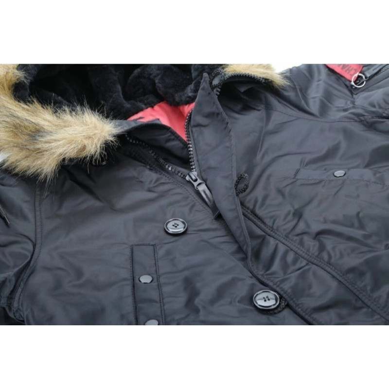 Куртка Аляска Slim Fit N-3B Black поліестер XXL