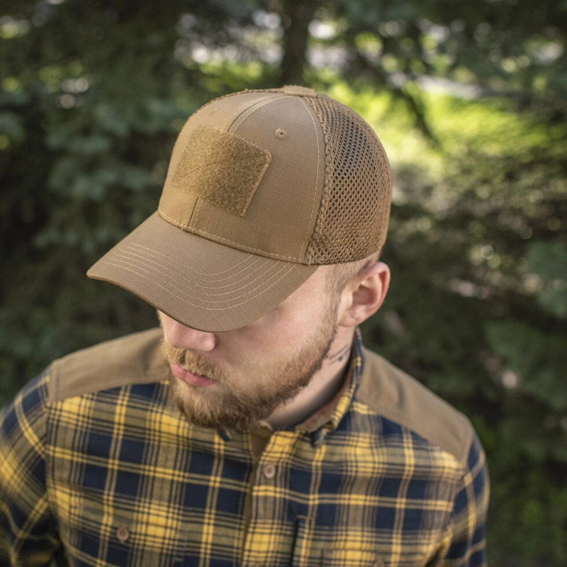 Бейсболка з липучками та сіткою Flex ріп-стоп Coyote Brown від М-Тас S / M