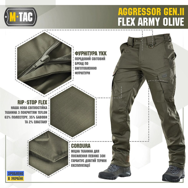 Брюки агресора Gen II Flex Армія Оливкова M-TAS 30 36