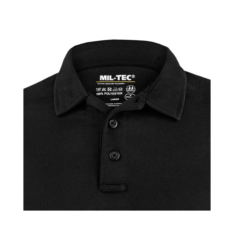 Футболка Поло TACTICAL QUICK DRY BLACK Mil-Tec 10961002. M