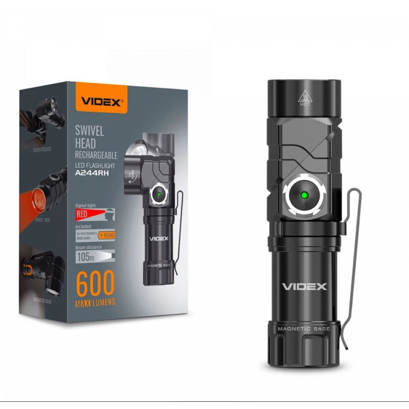 ПОРТАТИВНИЙ СВІТЛОДІОДНИЙ ЛІХТАРИК VIDEX VLF-A244RH 600LM 5000K