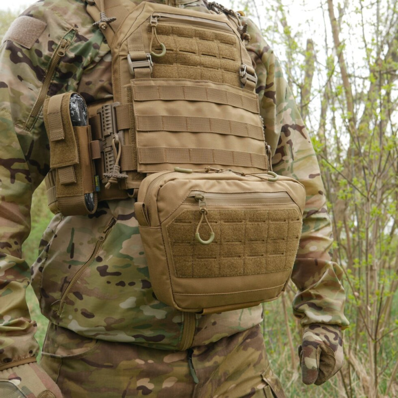 Сумка-напашник XL з балістичним пакетом 1 клас захисту Kiborg GU Сordura Coyote