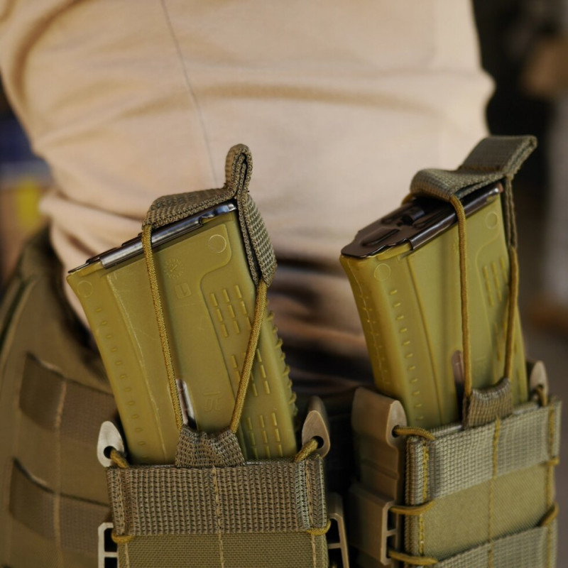 Жорсткий посилений тактичний підсумок Kiborg GU Single Mag Pouch Khaki