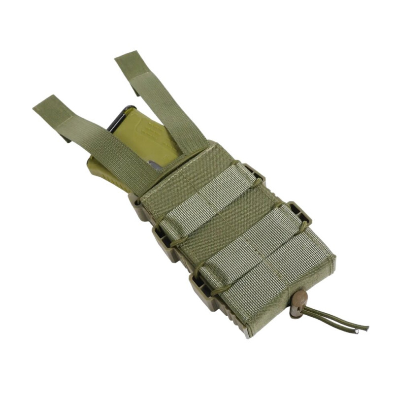 Жорсткий посилений тактичний підсумок Kiborg GU Single Mag Pouch Khaki