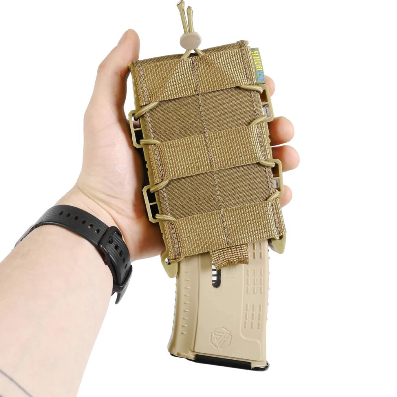 Жорсткий посилений тактичний підсумок Kiborg GU Single Mag Pouch Coyote
