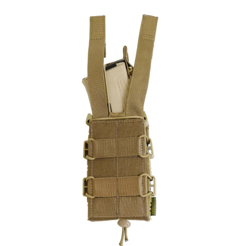 Жорсткий посилений тактичний підсумок Kiborg GU Single Mag Pouch Coyote
