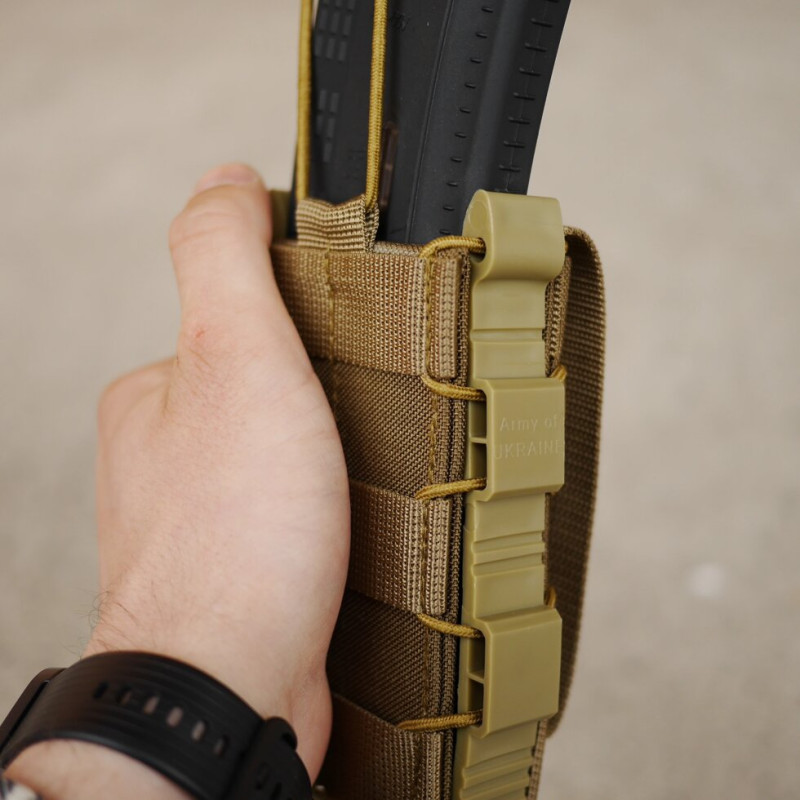 Жорсткий посилений тактичний підсумок Kiborg GU Single Mag Pouch Coyote