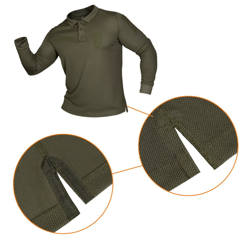Поло CM Army ID Long CoolPass Pique Олива (7368), L