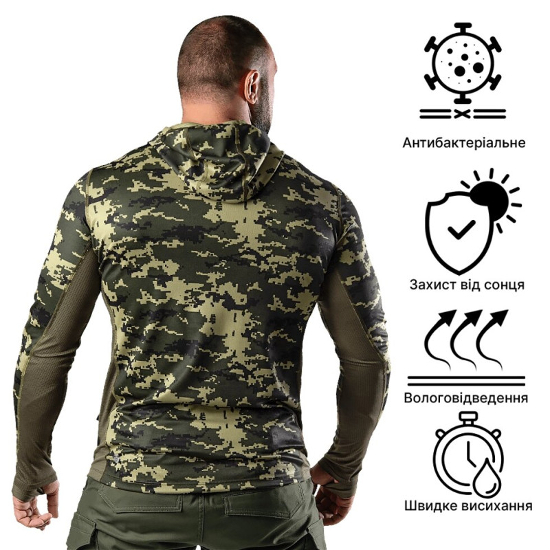 Лонгслів Chiton Air Hood Pixel Green (8063), XXXL