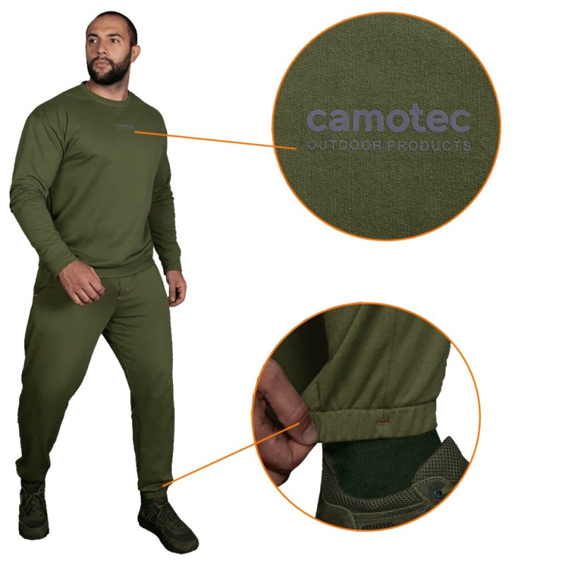 Спортивний костюм Basic Cotton Олива (7382), L