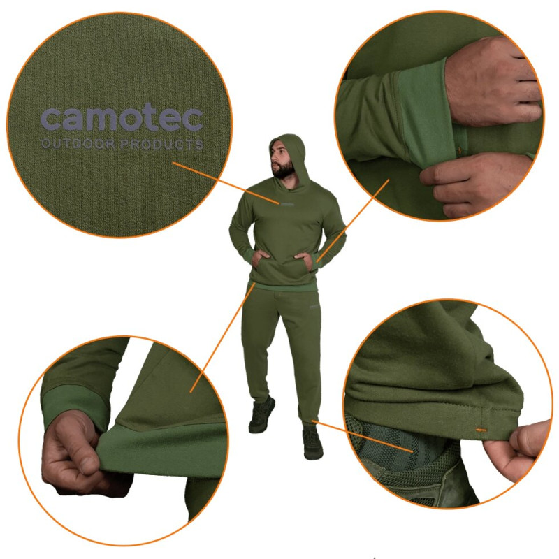 Спортивний костюм Basic Hood Cotton Олива (7383), XXXL