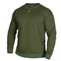 Світшот Basic Cotton Олива (золотий тризуб) (7407), XL