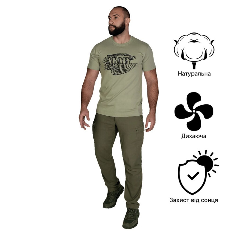 Футболка Bavovna Falcon Cotton Хакі (7473), S