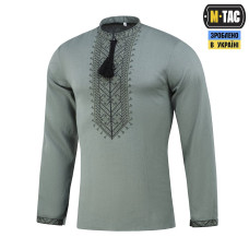 M-TAC ВИШИВАНКА 100% ЛЬОН СІРО-ЗЕЛЕНА
