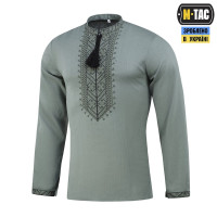 M-TAC ВИШИВАНКА 100% ЛЬОН СІРО-ЗЕЛЕНА 50-52 (L)