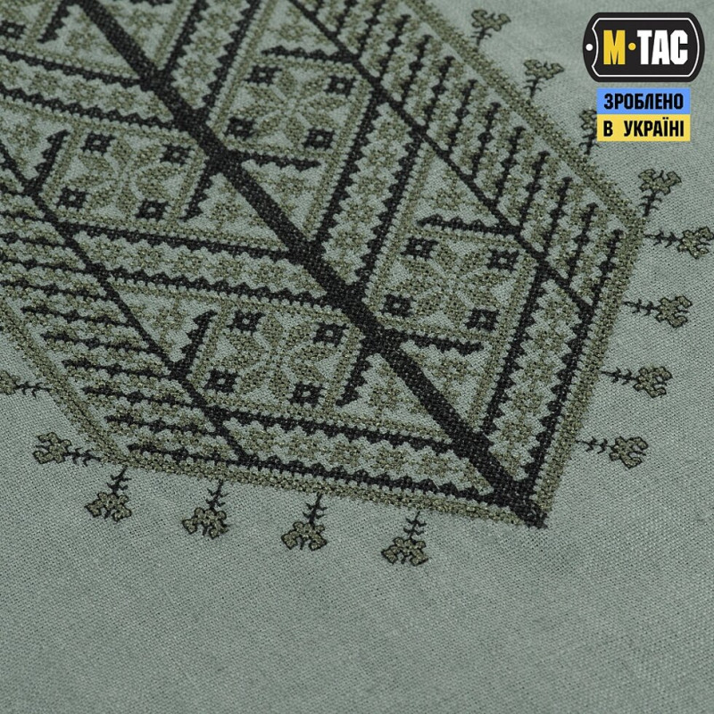 M-TAC ВИШИВАНКА 100% ЛЬОН СІРО-ЗЕЛЕНА 52-54 (XL)