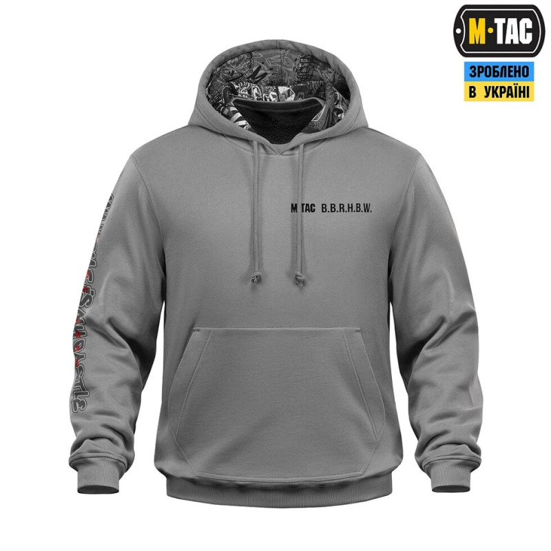 КОФТА HOODIE MY HOME IS MY CASTLE HARD LIGHT GREY M-TAC S