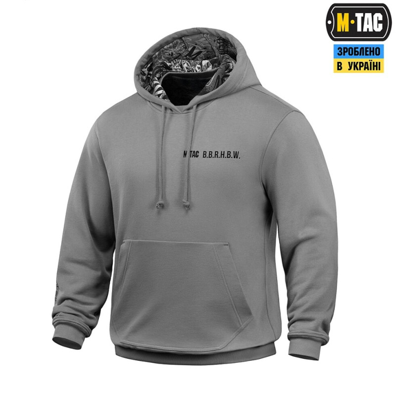 КОФТА HOODIE MY HOME IS MY CASTLE HARD LIGHT GREY M-TAC L