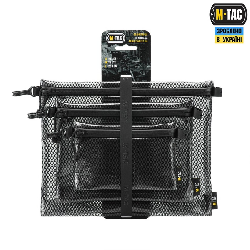 КОМПЛЕКТ ОРГАНАЙЗЕРІВ ZIP POCKET SET ELITE BLACK. M-TAC