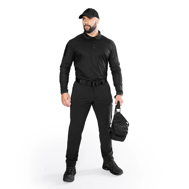 Поло Patrol 2.0 (perf.) Long CoolPass Pique LT Чорне (8884), XL