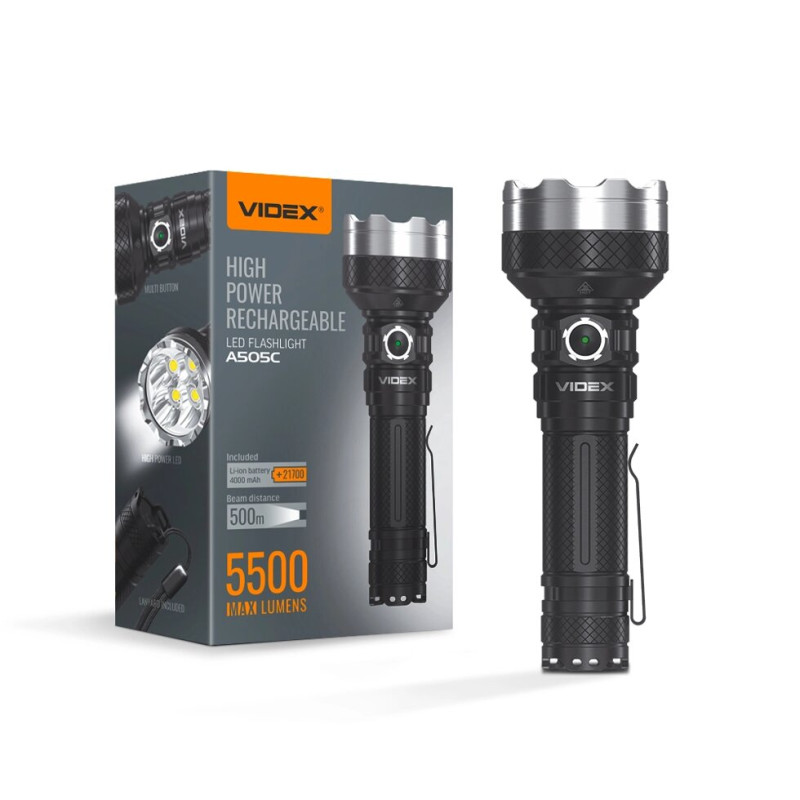 Ліхтар портативний світлодіодний VIDEX VLF-A505C 5500Lm 5000K