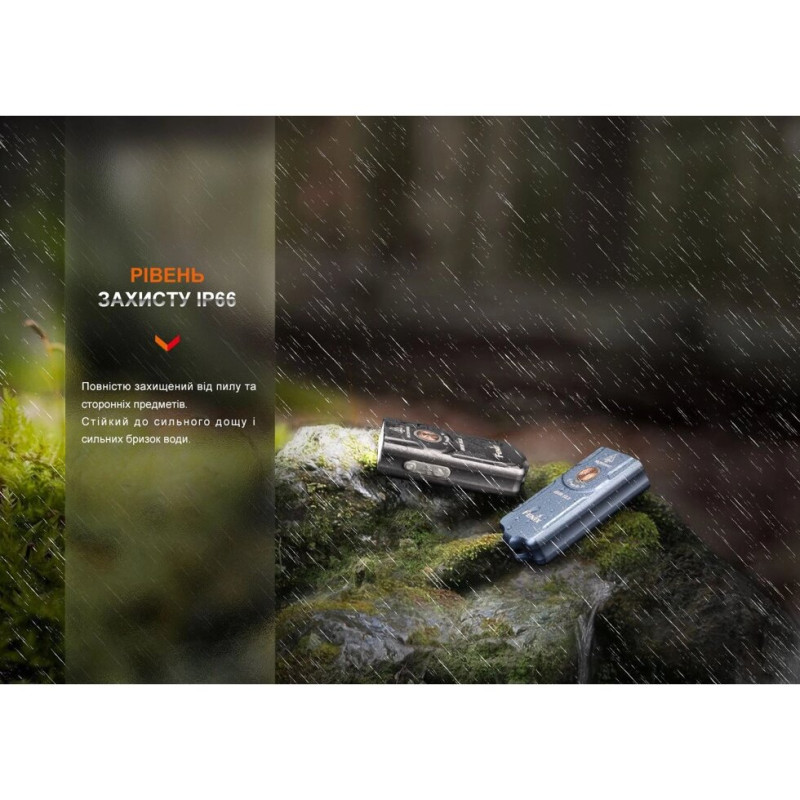 Ліхтар наключний Fenix E03R V2.0, синій / E03RV20BL