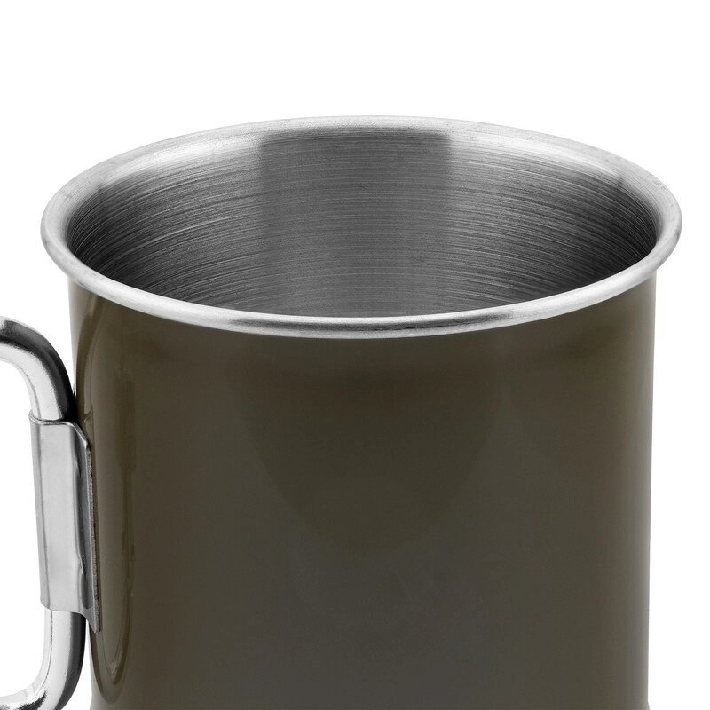Кружка Mil-Tec стальна з карабіном Olive 250ml (14608102)