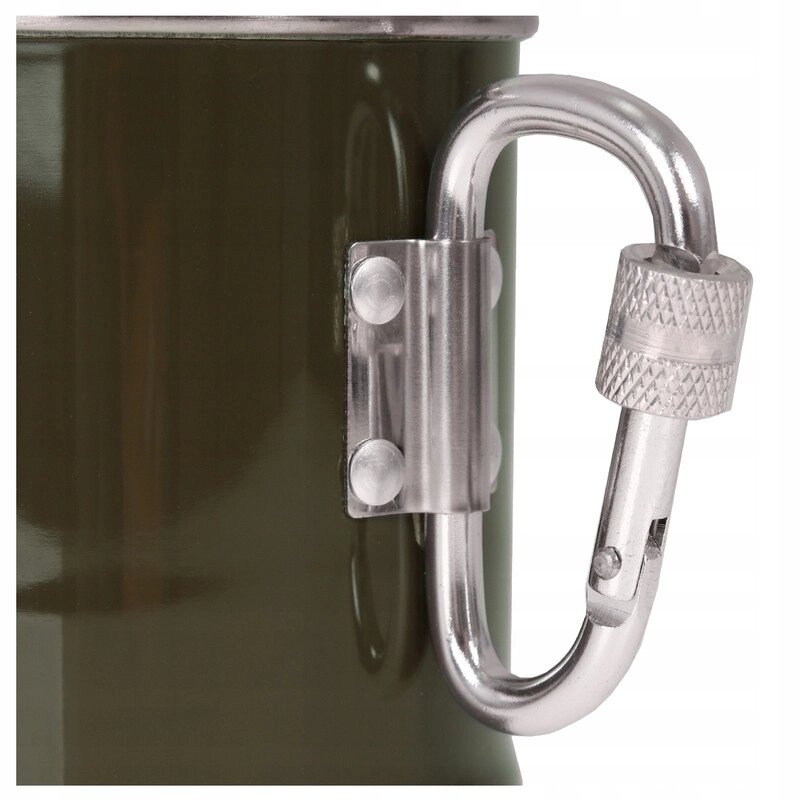 Кружка Mil-Tec стальна з карабіном Olive 250ml (14608102)