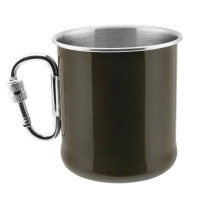 Кружка Mil-Tec стальна з карабіном Olive 250ml (14608102)