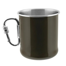 Кружка Mil-Tec стальна з карабіном Olive 250ml (14608102)