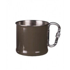 Кружка Mil-Tec стальна з карабіном Olive 500ml (14608202)