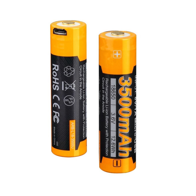 Акумулятор 18650 Fenix (3500 mAh) Li-ion micro usb зарядка / ARB-L18-3500U