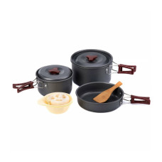 Набір посуду Naturehike 3-4 NH (2 каструлі + кришки + сковорода) carbon (NH15T203-G)/69275957 87205