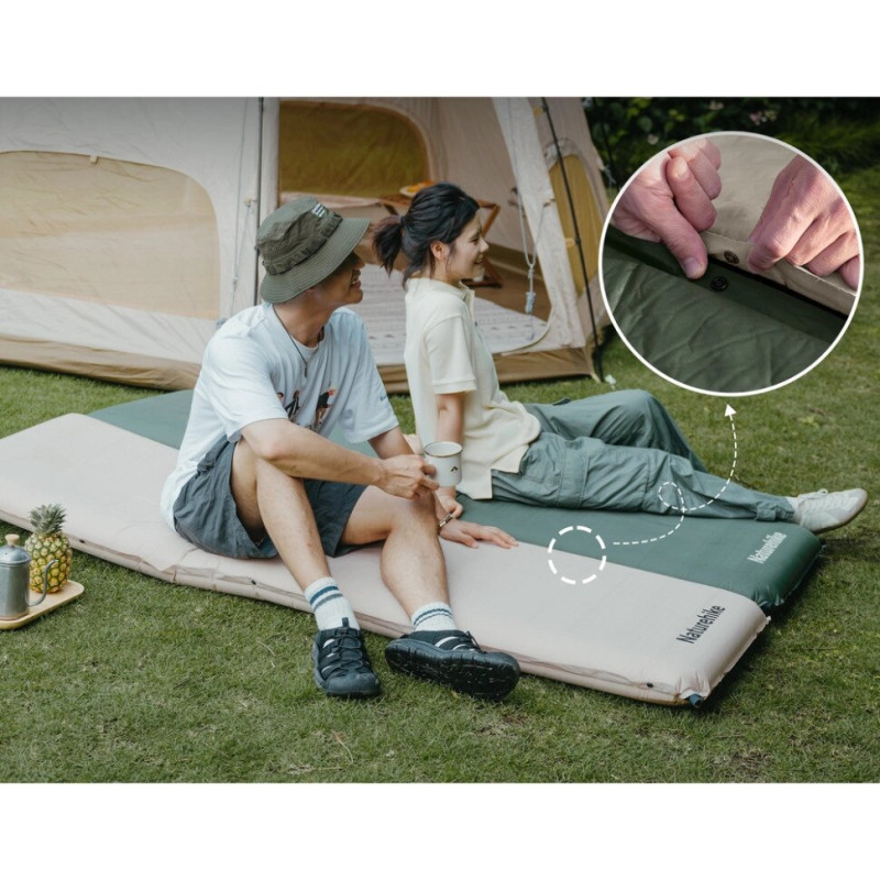 Килимок самонад. одном. з подушкою Naturehike CNK2450WS020, 100 мм, темно-зел.