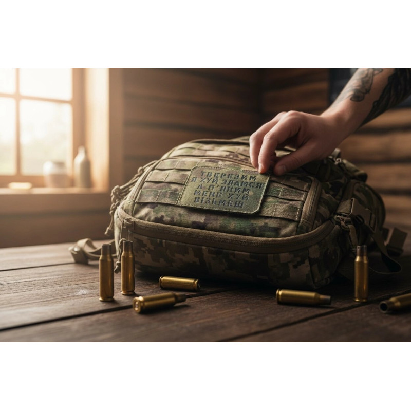 Шеврон Тверезим я йух здамся... Multicam/Black