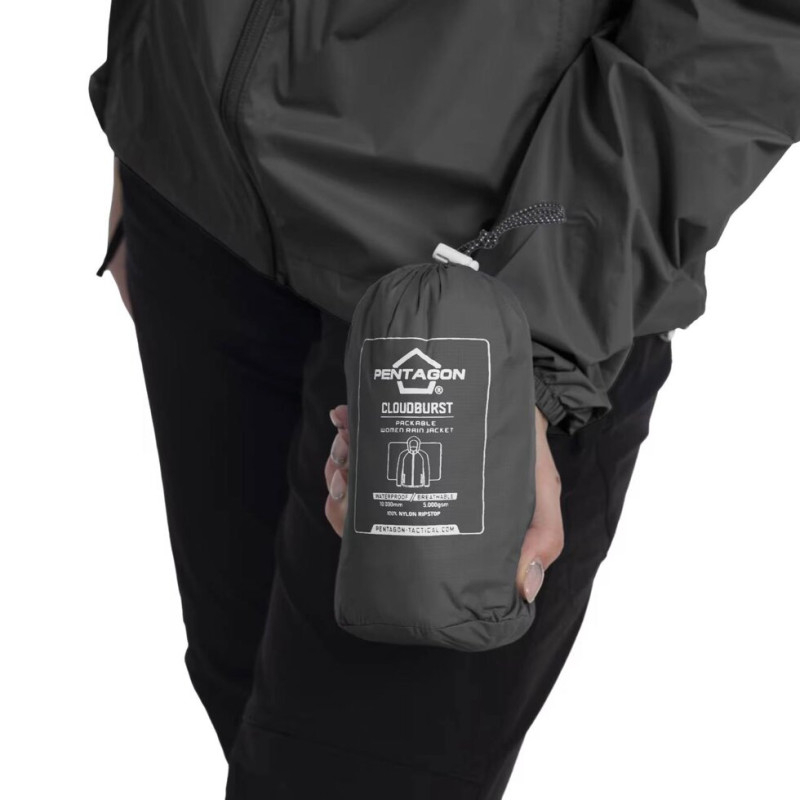 Жіноча куртка від дощу Pentagon Cloudburst - Black S