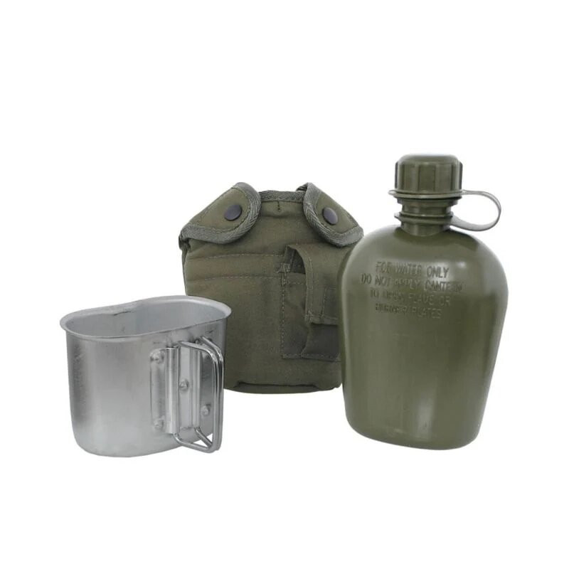 Mil-Tec US Plastic Canteen Фляга з кришкою та чашкою - Olive