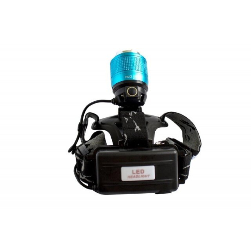 Ліхтар налобний Police2199-T6,2х18650, ЗУ 12V / 220V, zoom, шипи, BOX