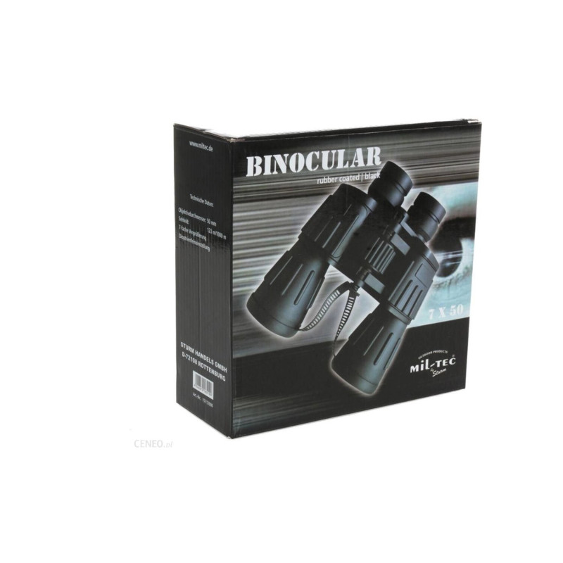 Бінокль з гумовим покриттям 7x50 MilTec Black