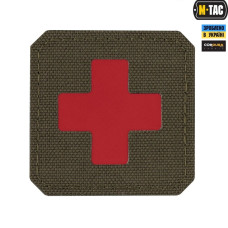 M-TAC НАШИВКА MEDIC CROSS LASER CUT RANGER GREEN / RED