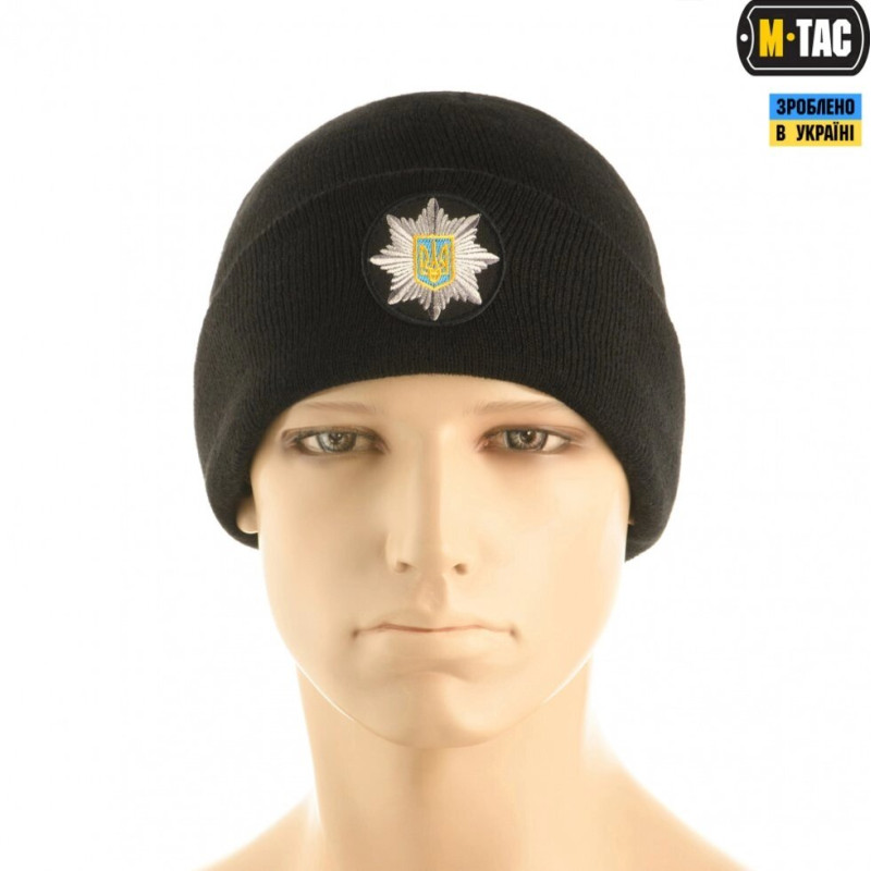 M-TAC ШАПКА ПОЛІЦІЯ ТОНКАЯ ВЯЗКА 100% АКРИЛ BLACK